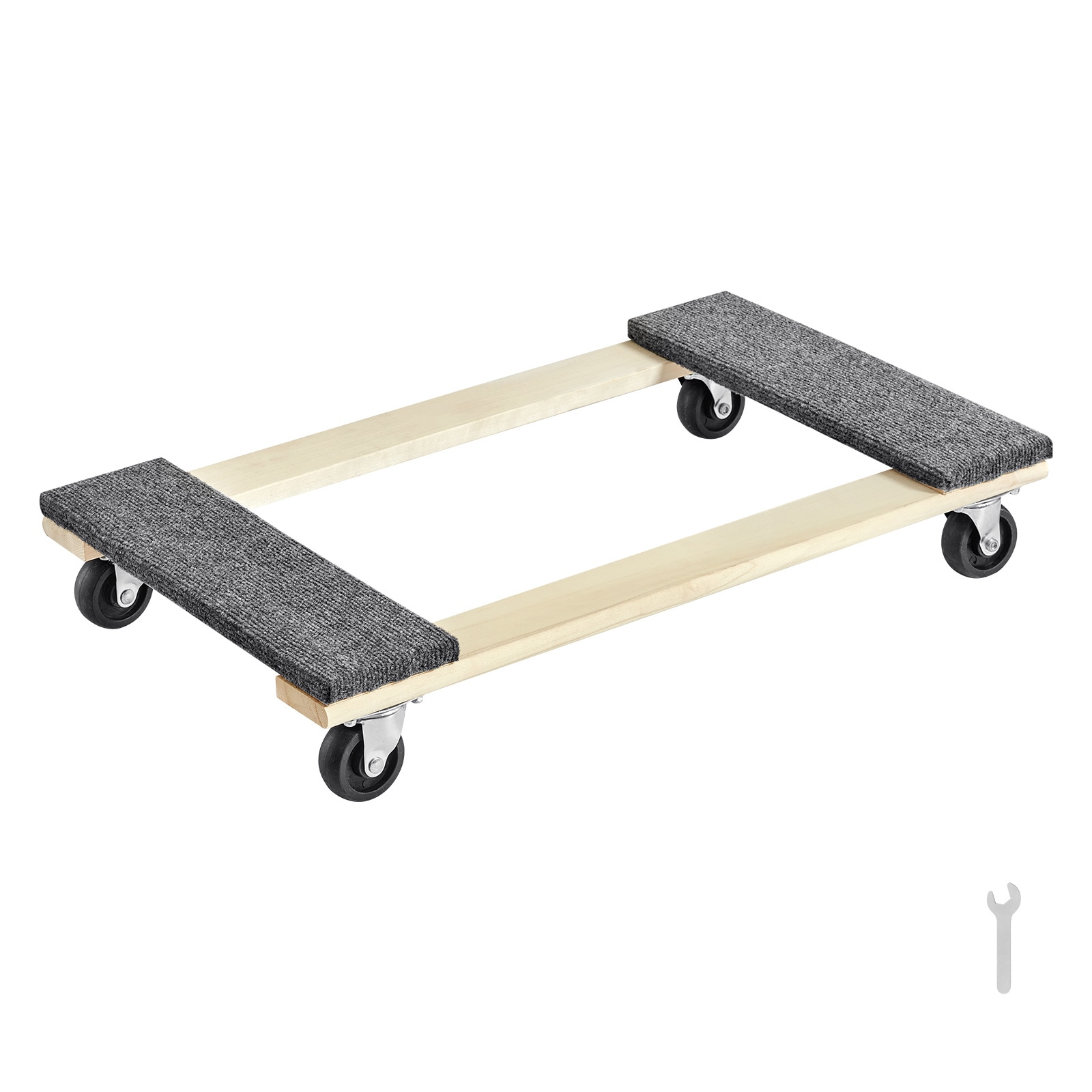 Furniture Dolly, 1000 Lbs Load Capacity, 18" X 30", 4 X 3" PP Swivel Casters, Heavy Duty Hardwood Furniture Moving Dolly, Mover's Dolly, Moving Cart With Wheels For Heavy Furniture Home Cleaning_maomaolike.com